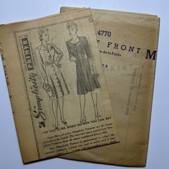 1940’s Era?? Simplicity Pattern Shirtwaist Dress Size 16 Original Packaging $20 - Picture 9 of 10